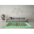 thumbnail image 3 of Ahgly Company Machine Washable Indoor Rectangle Abstract Turquoise Blue Modern Area Rugs, 2' x 4', 3 of 4