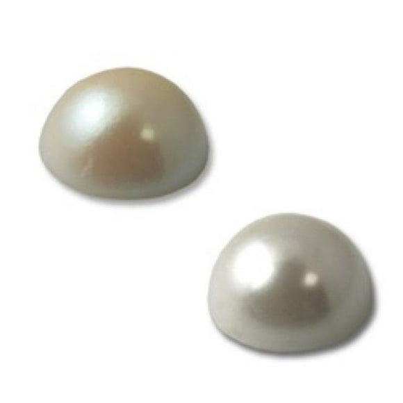 25 Perles en Gros 20 Mm de Large Perle Blanche Dos Plat