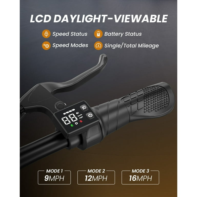 Kistp 450W Electric Scooter with Seat for Adult, 12 inch Commuter Electric Scooter with Basket - up to 21 Miles 15.5MPH