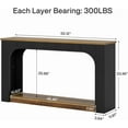 thumbnail image 2 of 55" Console Table with Led Light, 2-Tier Entryway Table, Wooden Sofa Side Table, Modern Couch Table for Living Room, Entrance, Hallway, Black, 2 of 7