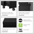 thumbnail image 5 of Hirsh 20" Deep Mobile Zip Pedestal File Cabinet 2 Drawer Box-File Hidden Drawer, Holds Letter or Legal Hanging Folders, Black, 5 of 13