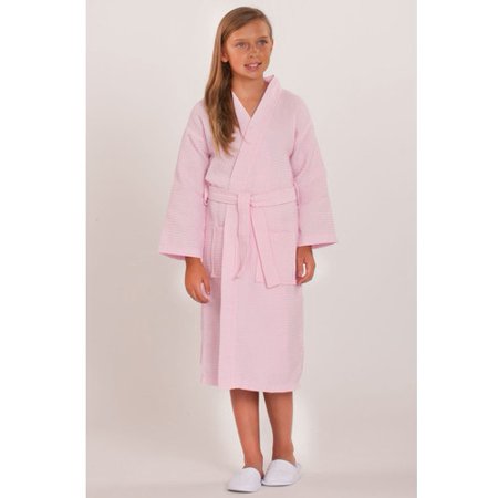 Kids Waffle Kimono Robe - Pink - Kids (Age 7-10) - Large