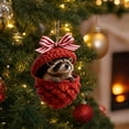 thumbnail image 3 of IPEWLEX Raccoon in Pinecone Christmas Ornament – Woodland Animal Hanging Tree Decor, 3 of 7