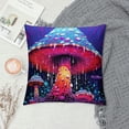 thumbnail image 2 of JEUXUS  Throw Pillow Covers Sacred Magic Mushroom Purple Square Pillowcase for Home Decor Sofa Car Bedroom Pillow case, 2 of 5