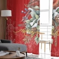 thumbnail image 4 of Christmas Semi Sheer Curtains 108 Inch Length 2 Panels Set, Winter Red Cardinal Pine Cone Branches Berry Sheer Kitchen Curtain Privacy Voile Window Curtain for Living Room Bedroom Rod Pocket Drapes, 4 of 7
