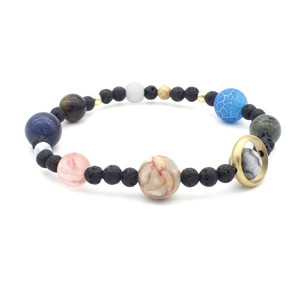 HappyDayShopping The Eight Planets of The Solar System Natural Colorful Stone Bracelet Pendant Healthful Chain 19.5cm HappyDayShopping The Eight Planets of The Solar System Natural Colorful Stone Bracelet Pendant Healthful Chain 19.5cm