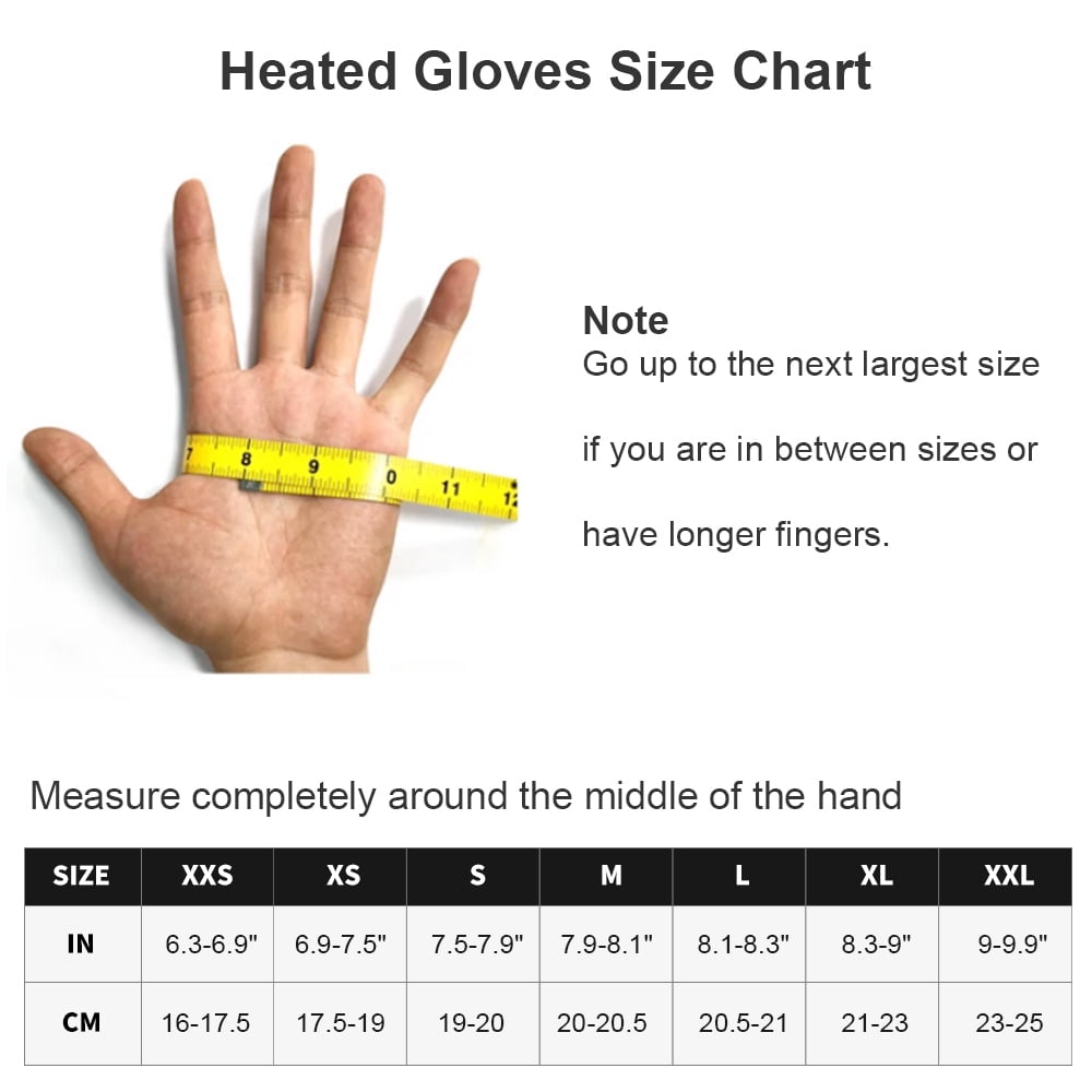 Sun Will 7.4V 2200mAh Rechargeable Battery Heated Ski Gloves, Unisex Winter Warm Mittens XXS-XXL