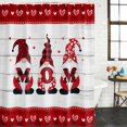 thumbnail image 3 of Shower Curtain Bathroom Set Mother's Day Romantic Gnome on Wood Board Waterproof Fabric Shower Curtains with Grommets&Hooks, Red Love Hearts Privacy Bath Curtain for Bathtub 48x72in, 3 of 9