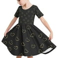 thumbnail image 6 of MKOSPLRT Sunderss for Girl 4-14 Years Short Sleeve Swing A Line Dress Crew Neck Funny Love Print Twirly Skater Dress Summer Beach Dresses, 6 of 7