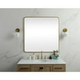 thumbnail image 3 of Elegant Decor Soft corner metal square mirror 48x48 inch in Brass, 3 of 10