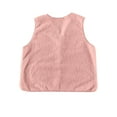 thumbnail image 3 of Womens Sherpa Vest Casual Warm Fuzzy Faux Shearling Vest Sleeveless Fleece Jacket Pockets Teddy Coat Gilet for Winter 04-Pink XXL, 3 of 3