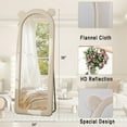 thumbnail image 6 of Anyrose 63"x24" Arched Floor Mirror Irregular Full Length Mirror With Flannel Frame, White, 6 of 6