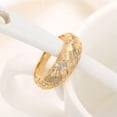 thumbnail image 4 of EOEMY Pretty Gold Plated Ring Sprkly Cubic Zircon Women Wedding Ring Sz 6-10-10, 4 of 5