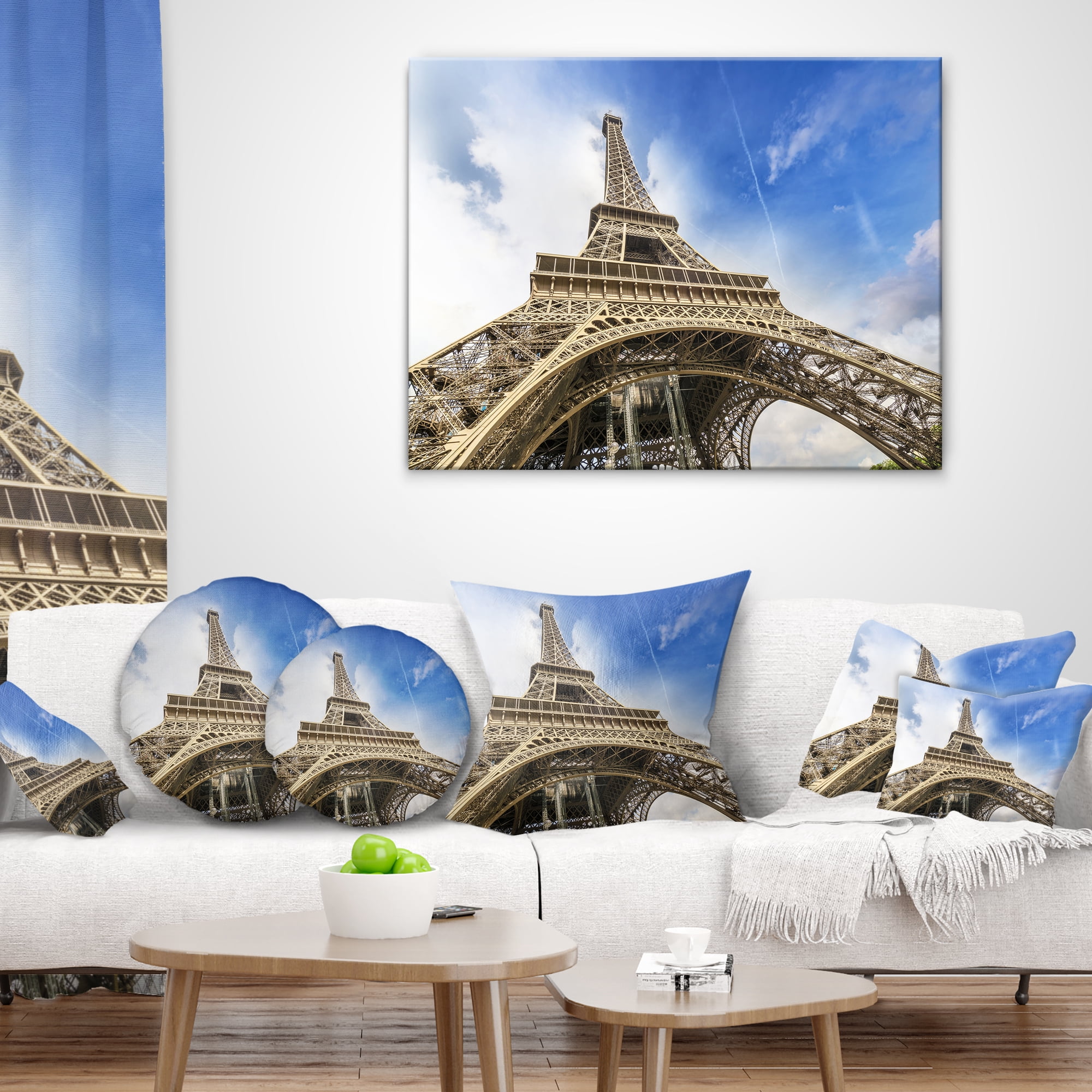 Designart 12" x 20" Blue Polyester Throw Pillow