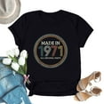 thumbnail image 3 of Gibobby Casual Playera de Manga Corta para Mujer Blusa cuello mujer manga estampado redondo superior moda corta blusa suelta mujer(Negro,CH), 3 of 3
