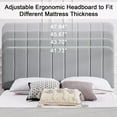 thumbnail image 5 of VECELO Full Size Bed Frame, Modern Upholstered Platform Bed Frame with Adjustable Headboard, Wooden Slats Support/No Box Spring Needed, Light Gray, 5 of 12