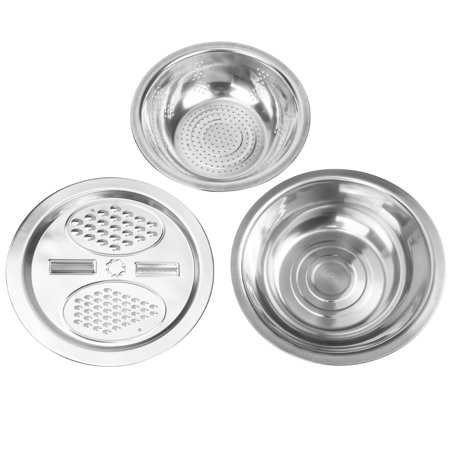 

HOMEMAXS 1 Set of Stainless Steel Grater Basin Household Colander Basin Rice Washing Basin Kitchen Supplies