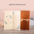 thumbnail image 1 of Tarjeta de invitación de boda cortada con láser para novia y novio, tarjetas de felicitación, sobres personalizados con cinta, suministros para fiestas de boda, 1 unidad, 1 of 4