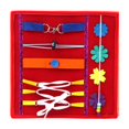 thumbnail image 1 of Piezas complementarias para tablero de actividades, piezas para tablero sensorial, material didáctico para habilidades básicas de la vida diaria. rojo, 1 of 9