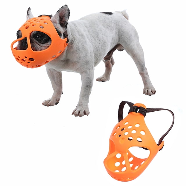 Bestselling, Anti-Bite Dog Muzzle, Short-Billed, Breathable Rubber, Safe Training Gear, for Small Breeds, Heavy-Duty Behavior Control, Pet Management Tool Akmoler Popular Picks | Plastic, Orange