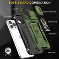 thumbnail image 3 of Dream Wireless  Triumph Rubberized Hybrid Camera Protective Case with Slide-On-Off Camera Protection Cover & Rotatable Ring Stand with for iPhone 14 Pro 6.1, Military Green, 3 of 8
