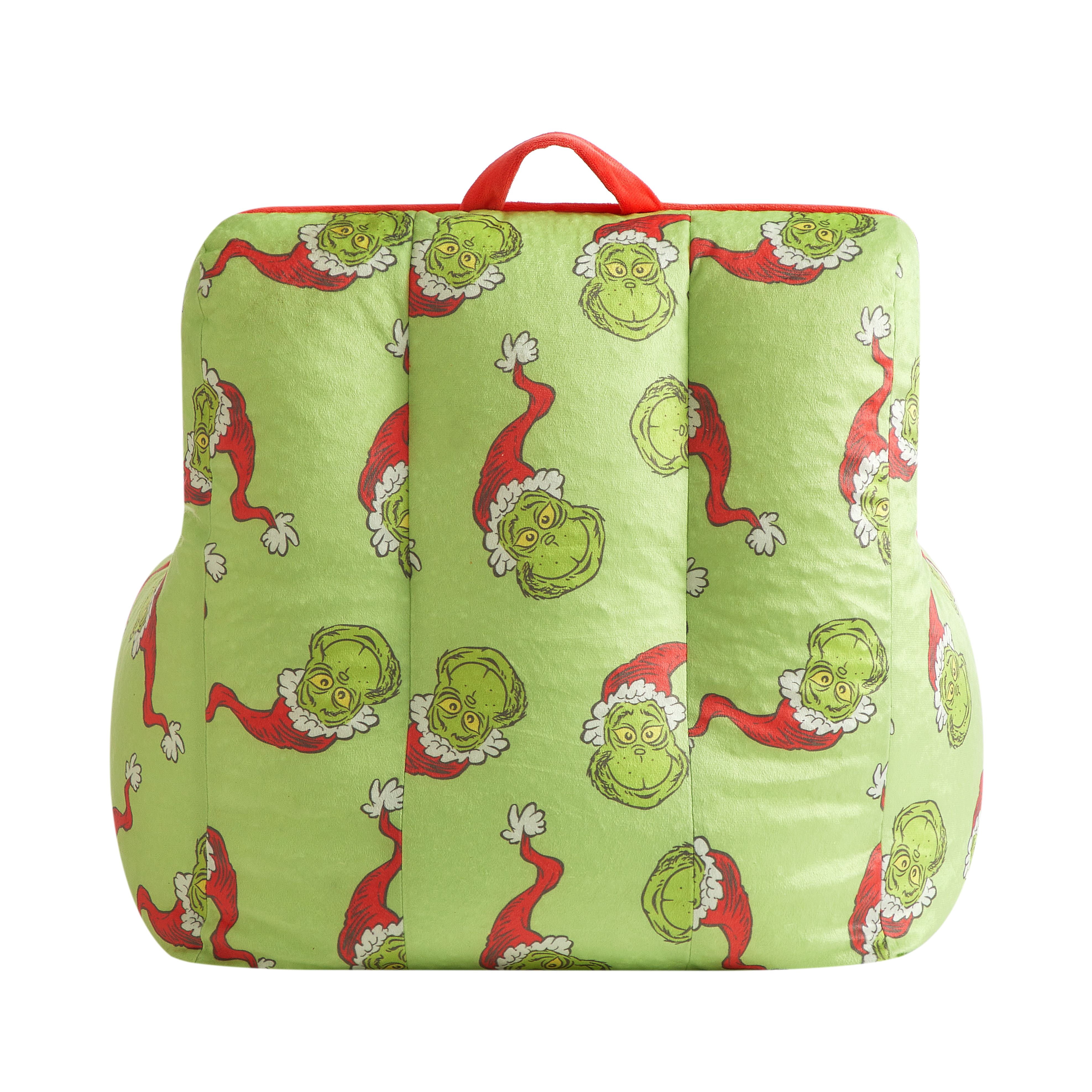 Grinch 18" Toddler Square Beanbag Chair, Green