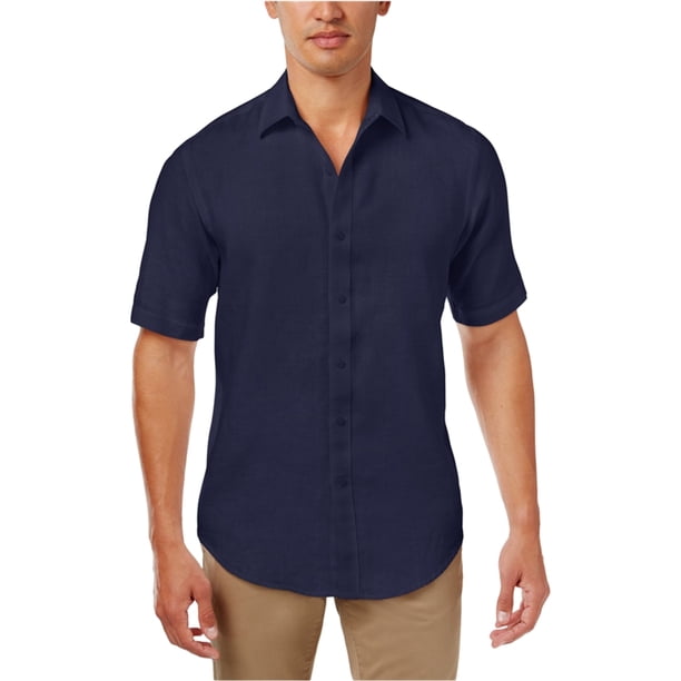Club Room Camisa teñida con botones para hombre, azul, XXX-Large