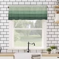 thumbnail image 4 of Rustic Stripes Valances for Windows Green Gradient Farmhouse Wood Grain Rod Pocket Curtain Valance Window Treatment Short Curtains for Kitchen Living Room, 60"x18", 4 of 5