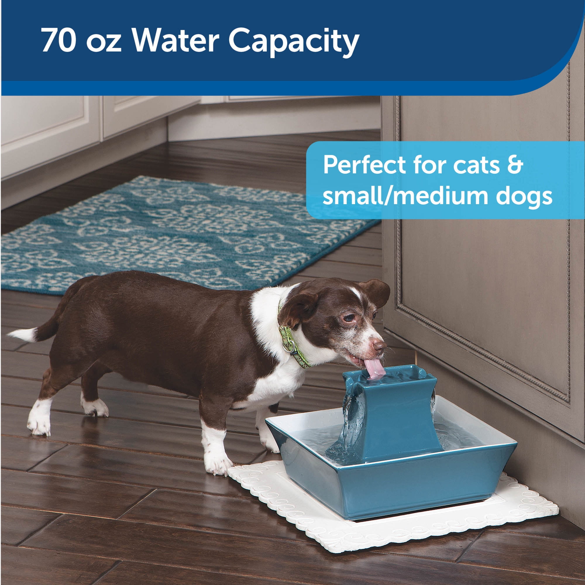 PetSafe Drinkwell Ceramic Pagoda Fountain - Himalayan Blue