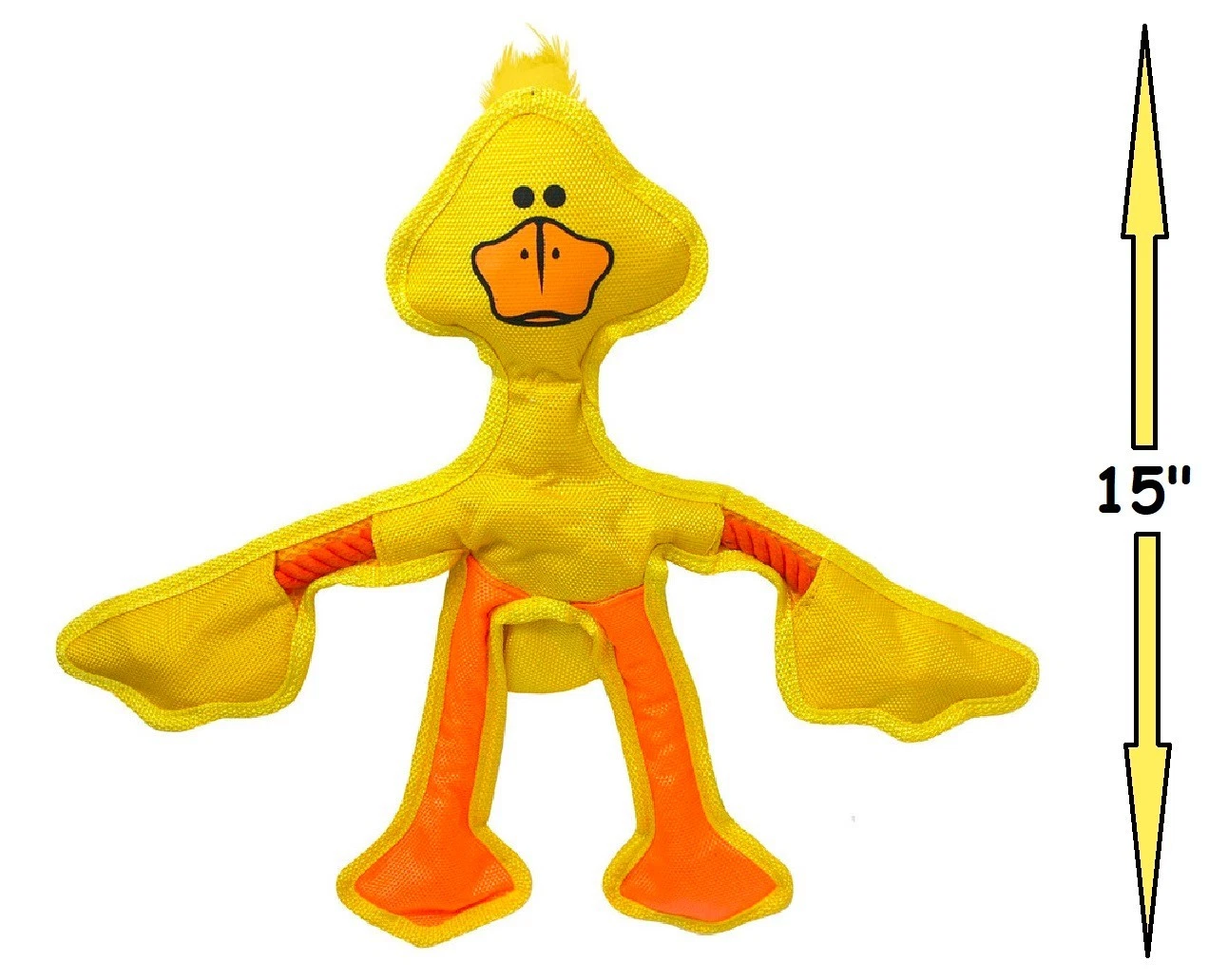 Durable Dog Toys Nylon with Rope Skeleton and Squeaker 15" Long Cute Animals (Brown Monkey)