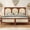 Walnut, variant on MODERNLUXE Wood King Size Platform Bed with Rattan Headboard, Black