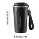 thumbnail image 3 of Taza de café de acero inoxidable con indicador de temperatura | Vaso de viaje térmico de 510 ml para bebidas frías y calientes | Taza portátil para coche con asa y cuerda | Tapa antigoteo, 3 of 4
