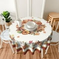 thumbnail image 2 of Pumpkin Fall Tablecloth Round 60 Inch Thanksgiving Tablecloth Waterproof Sunflowers Maple Leaf Autumn Table Cover Cloths Washable Polyester Tabletop Runner for Kitchen Party Picnic Dining Decor, 2 of 6