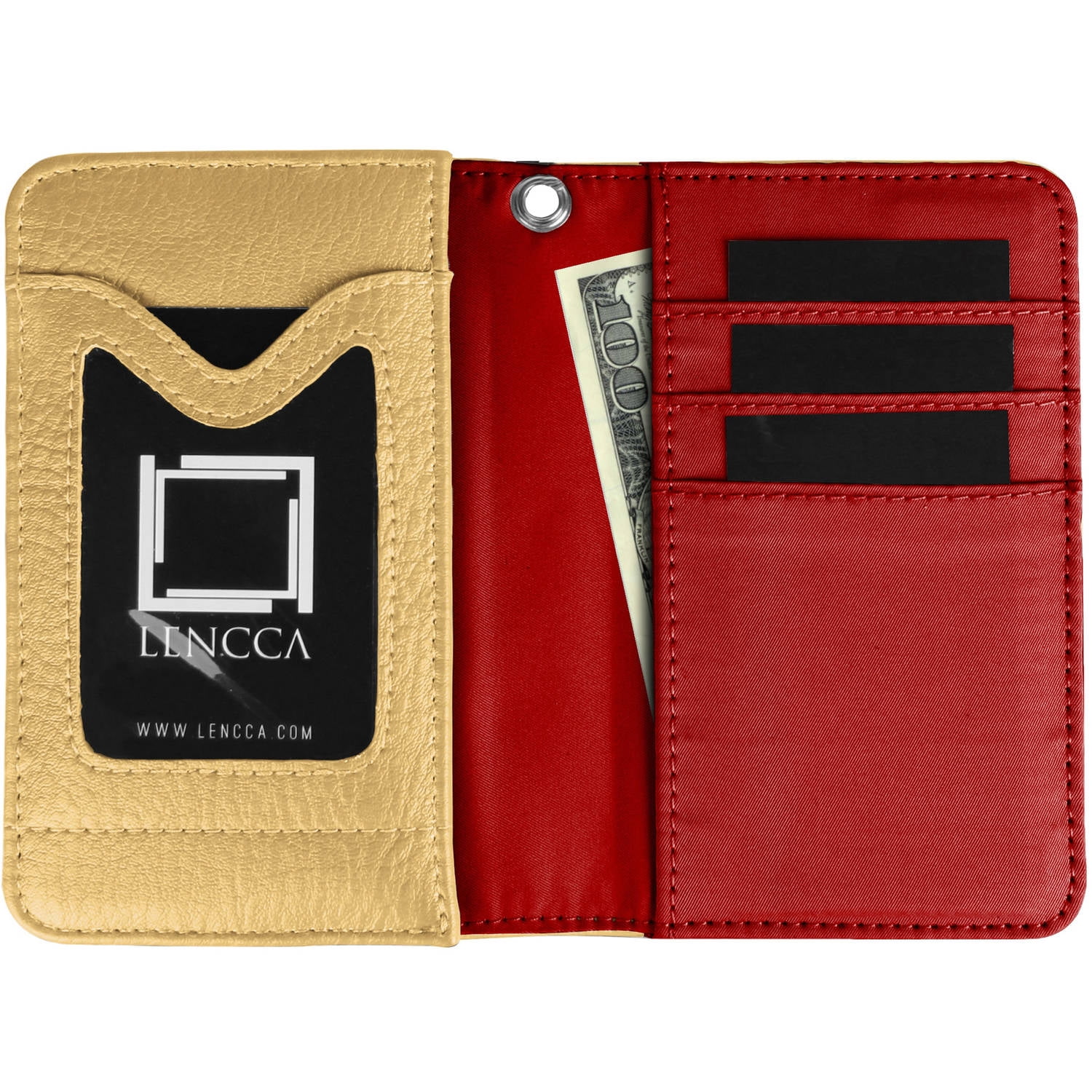 LENCCA Kymira II Women's Universal Protection Wallet Case with Wristlet Strap, Fits Phones up to 5"