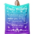 thumbnail image 1 of LHSHID Birthday Gifts for Women/Men/Her/Him Blanket Blue&Purple Happy Birthday Decorations Women/Men Throw Blankets Bday Gift for Women/Men Unique Best Birthday Gift Ideas 40"x50", 1 of 4