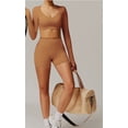 thumbnail image 4 of Conjuntos de entrenamiento for mujer, 2 piezas, sujetador deportivo, camiseta sin mangas, polainas de cintura alta, gimnasio, Yoga, ropa activa, Top de entrenamiento for mujer, 4 of 7