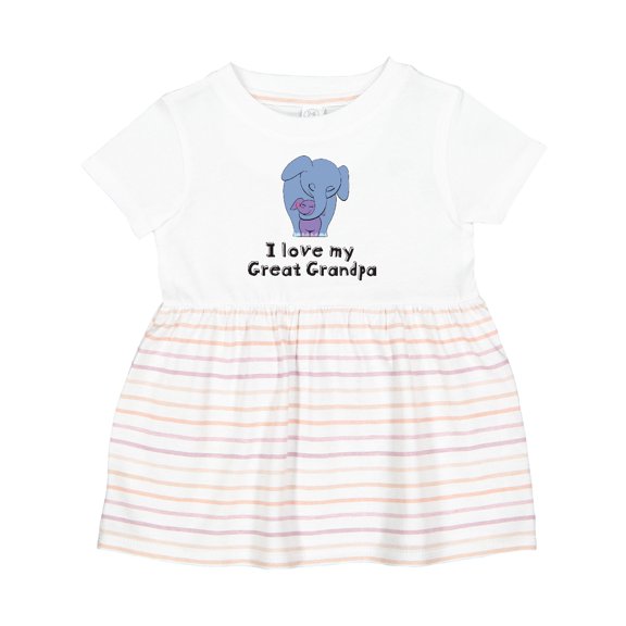 Inktastic I Love My Great Grandpa Elephant Girls Baby Dress