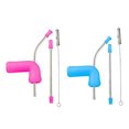thumbnail image 1 of 2x Beer Snorkel Drink Bong Embudo Botella Adaptador Fiesta Paja Herramienta Rosa Rosa + azul Sunnimix Cerveza Snorkel Drink Bong, 1 of 7