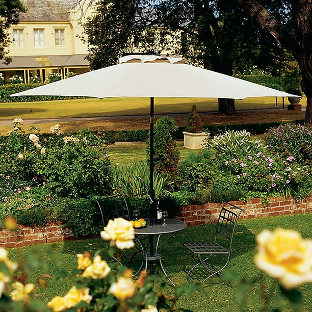 Coolaroo 11 Ft Crank Open Aluminum Market Patio Umbrella Walmart Com Walmart Com