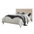 thumbnail image 2 of Home Design Evanston King Tufted Upholstered Platform Bed with Slatted Wood and Foam-Padded Headboard, Beige, Easy Assembly, 2 of 5
