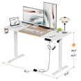 thumbnail image 4 of GUNAITO Height Adjustable Electric Standing Desk, 55 x 28 Inches Sit Stand up Desk, Memory Computer Home Office Desk,White&Brown, 4 of 7