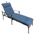 thumbnail image 2 of Jordan Manufacturing Sunbrella 74" x 22" Canvas Sapphire Blue Solid Rectangular Outdoor Chaise Lounge Cushion with Ties and Hanger Loop, 2 of 11