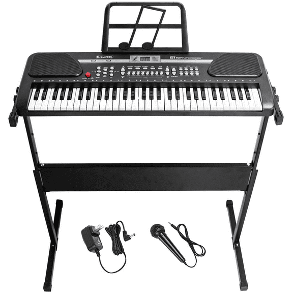 iMeshbean 61 Key Keyboard Piano w/built-in Speaker & Mic Electronic Digital Piano w/Stand for Beginners