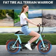 Caroma Peak 1200W Electric Scooters with Seat,30Miles Max Range,20mph Top Speed,16 Fat Tire for All-Terrain,Ebike for Adluts with Basket,UL2272