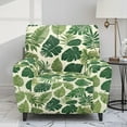 thumbnail image 2 of Renewold Monstera Palm Leaf Beige Recliner Couch Cover Polyester Spandex Reclining Chair Protector 4 Pieces Stretch Recliner Chair Cover Dog Couch Slipcover for Living Room, 2 of 8