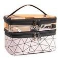 thumbnail image 1 of Bolsa de maquillaje de doble capa Sincero Estuche de almacenamiento vertical portátil Rosa, 1 of 10
