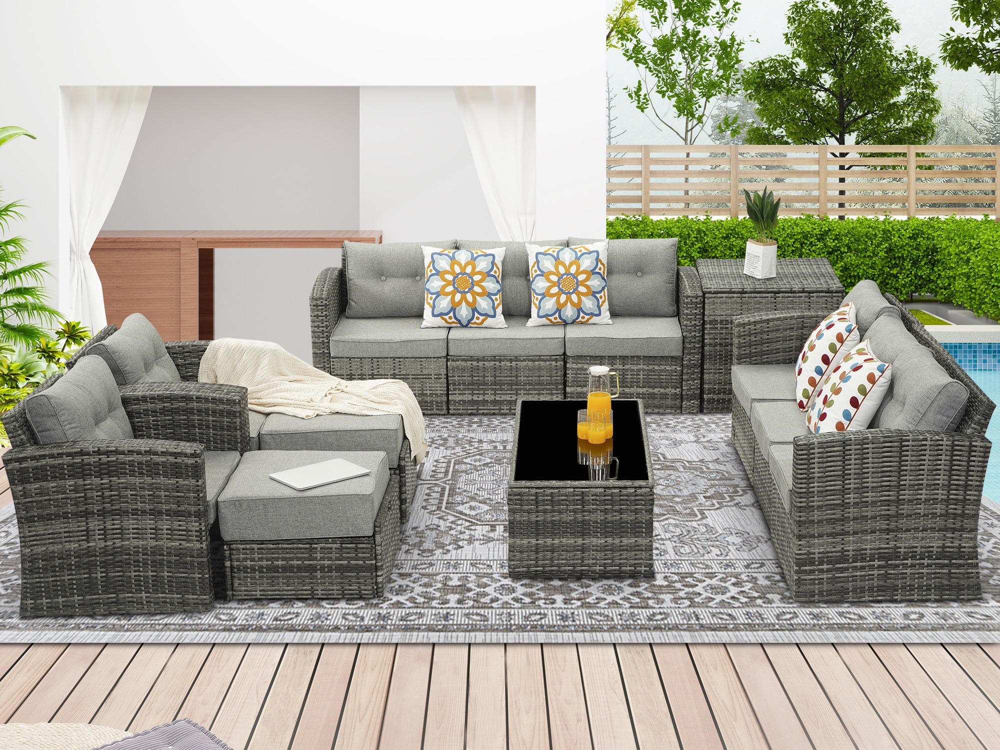 12 piece 2024 wicker patio set