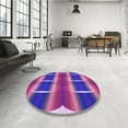 thumbnail image 4 of Ahgly Company Machine Washable Indoor Square Transitional Medium Orchid Purple Area Rugs, 7' Square, 4 of 7