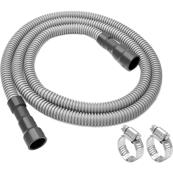 MyLifeUNIT Universal Dishwasher Drain Hose, 10 Ft Dishwasher Discharge Hose Extension, Corrugated and Flexible Dishwasher Hose Drain Replacement with 2 Clamps, Fits 11/16",1" and