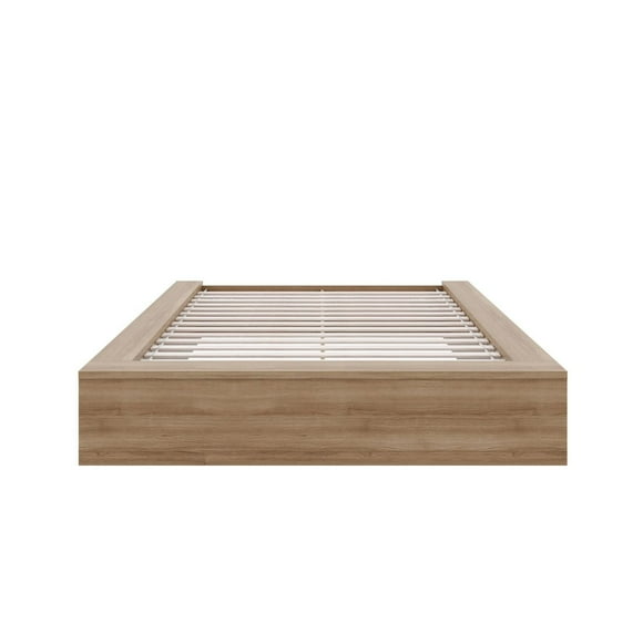 Cadre de lit plateforme King Nexera James, chêne brun